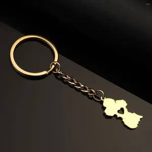 Pendant Necklaces Stainless Steel Map Of Guyana Keychain Women Men Gold Color Guayana Jewelry