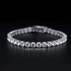 Luster Jewellery Vvs d White 3/4/5mm Chain 925 Sterling Silver Moissanite Tennis Bracelet