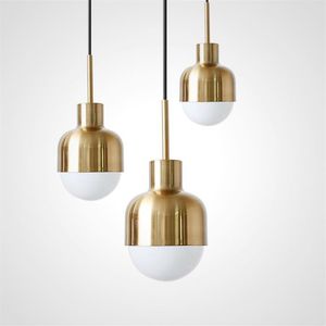 Modern Small Plated Gold Pendant Lamp Loft Industrial Pendant Lights Simple Bedroom Living Room Dining Room Light Fixture301m