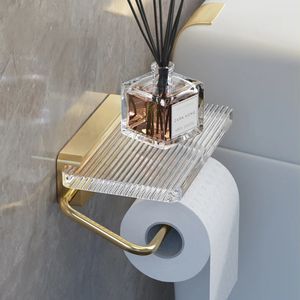 Toilet Paper Holders Bathroom Wood Paper Holder Wall Mounted Phone Rack Toilet Tissue Shelf Bathroom Accessories Acrylic Paper Towel Dispenser 231212