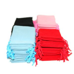 7x9cm Velvet Drawstring Pouch Bag Jewelry Bag Christmas Wedding Gift Bag Black Red Pink Blue Jewelry Packaging