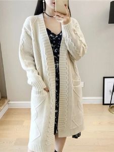Långärmad topp cardigan tröjor för kvinnor överdimensionerade stickade kofta nya hösten vinterkläder kvinnor koreanska modefärger