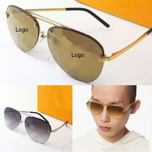 Óculos de sol no sentido horário elementos de metal colorido gradiente espelho Designer glasse Z1020 homens mulheres sem aro forma ponte dupla adequada F314z