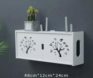 Large Wireless Wifi Router Storage Box PVC density panel Shelf Wall Hanging Board Bracket Cable Storage Organizer Home Decor C01168808081