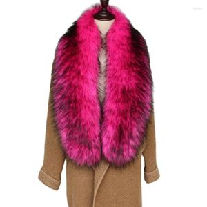 Schals Frauen Super Luxus flauschiger Schal Faux Waschbär Pelzkragen 120 22 cm langer Wickel Winter warm