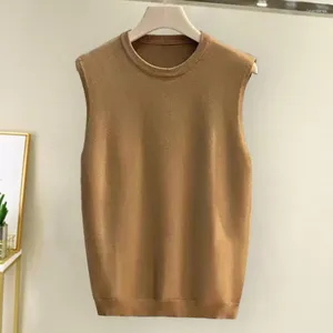 Coletes masculinos com nervuras tanque top grosso camisola de malha colete para homens casual o pescoço pulôver quente comprimento médio outono inverno colarinho