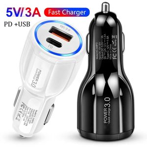 Stokta 32W Hızlı Şarj PD USB-C QC3.0 Tip C Araba Şarj Cihazı İPad İPhone 15 12 13 14 Pro Max Samsung LG Şarj Cihazları için Otomatik Güç Adaptörleri