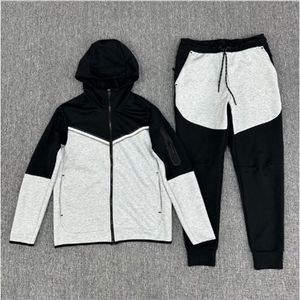 conjunto de calças de lã de tecnologia esportiva masculina moletom com capuz techfleece com moletom de emenda de agasalho novas temporadas roupas esportivas lazer cor sólida trackui