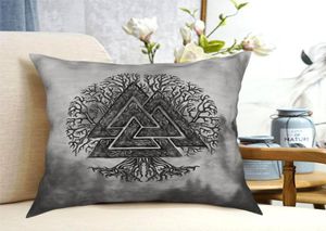 CushionDecorative Pillow Valknut and Tree of Life Yggdrasil Throw Case Vikings Cushion For Home Sofa Chair Decorative Hug Pillowc6707291