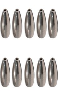 10pcsbag Silver 100 Tungsten Sinker Bullet Casting Fishing Weights Tungsten Jigs Bait Rigs Fishing Flipping Worm Tackle8643458