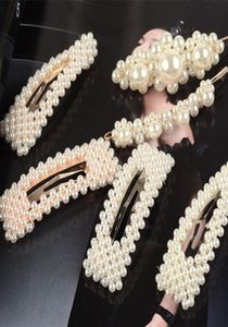 8PCSホワイトアブ模造真珠合金ヘアクリップヘアピンdiyヘアウェアジュエリーアクセサリーフィッティング1119575