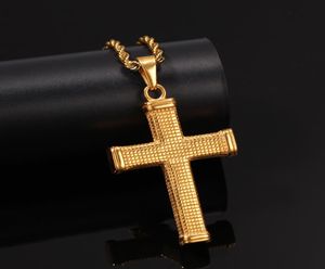 Anhänger Halskette Edelstahl Gold Colormoder Stylish religiös jüdel für Männer Kubanische Kette Halsketten Hip Hop2755031