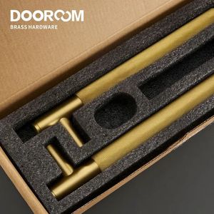 Door Locks Dooroom Brass Knurled Handles Double Wood Shower Room Single Side Matt Gold Black Pulls 231212