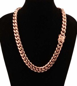 Chic Miami kubanska kedjor för män hiphop smycken rosguld färg tjock rostfritt stål brett stora chunky halsband gåva5516584