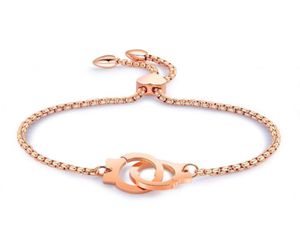 Charm Armbänder Mode Edelstahl Mini Handschellen Armband Hohe Qualität Kreative Dame Rose Gold Schmuck Geschenk 3GS9546210921