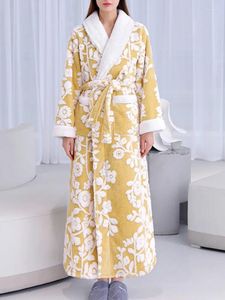 Mulheres de luxo feminino Mulheres de luxo de inverno Extra Longo Jacquard Robo de banho quente Grande Toupe Bath Robe Man Cosco