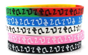 50pc Novo design de logotipo clássico Nota Silicone Wrist Bracelet para estudante multicolor 7665093