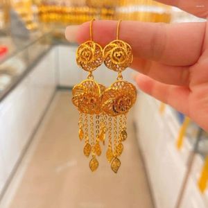 Dangle Ohrringe 24K Gold Platted Flower Quaste Women's Fashion Item YY10152