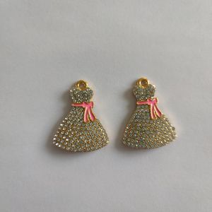 10 adet Charms Rhinestone Kadınlar Meme Kanseri Farkındalık Mücevherleri İçin Pembe Şerit Giyin