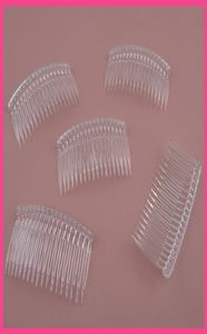 10 peças 90cm45cm 18 dentes pente lateral de plástico liso transparente para acessórios de cabelo de noiva diy joias de cabelo artesanais 1645552