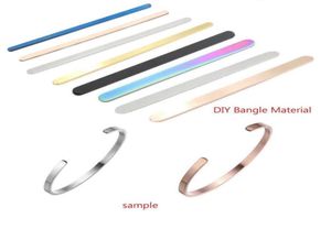 2019 New Rose Gold Silver 152mm Length Stainless Steel Bar Straight Line Blank Bracelet Cuff Mantra Bangle Material 10pcslot8429219997143