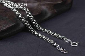 Genuíno 925 Sterling Silver Sweater Chains Colares para Mulheres e Homens Forma Redonda Colar Frisado Acessórios 1832 Polegadas 2103234175078