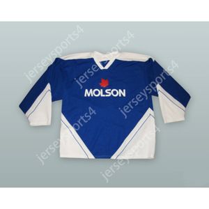 Anpassad Molson Beer Blue 14 Hockey Jersey New Top Stitched S-L-XL-XXL-3XL-4XL-5XL-6XL