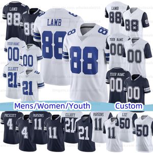 11 Parsons Micah 88 Ceedee Lamb Futebol Jersey Dak Prescott Trevon Diggs Demarcus Lawrence Leighton Vander Esch Tony Pollard Emmitt Smith Homens Mulheres Juventude Personalizado