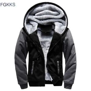 Herrtröjor tröjor fgkks män varma hoodies vinter jacka modet tjocka mäns huva tröja manlig varm päls sportkläder träningsdräkter herrar kappa j231213