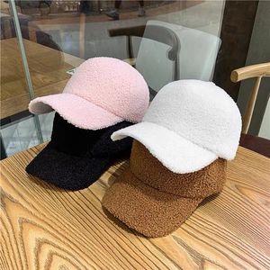 ボールキャップ女性のための冬の男性ウール野球帽を厚くする温かい純粋な色のカスケットハット帽子卸売231213