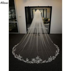 Véu de noiva elegante com renda, 3 metros de comprimento, uma camada, branco marfim, com pente, acessórios para cabelo de casamento para noiva cl3059