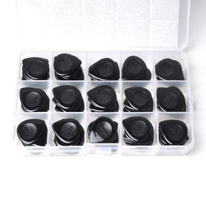 100pcs ciężkie 2 mm Alice Black Teardrop Waterdrop Jazz Guitar Gicks Plectrums with Box3559674