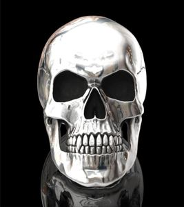 New Gothic high detail 316L stainless steel glossy skull ring men039s punk party jewelry size 6136389133