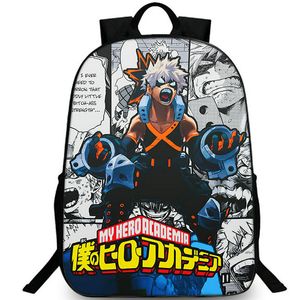 Bakugou katsuki ryggsäck min hjälte akademi dagpack deku skolväska tecknad packsäck tryck ryggbil