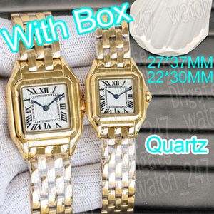 Luxury Square Gold Watch Women Fashion Watches Designer Diamonds Quartz 751 Movement Watches Sapphire 316 Rostfritt stål Blue Hands Super Waterproof Wristwatch