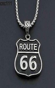 Мотоциклист-дальнобойщик Route 66 для мужчин и женщин Очаровательное ожерелье из нержавеющей стали Gift246d4965326