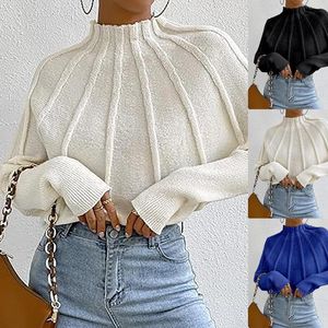 Men's Sweaters Women Cashmere Jacquard Sweater Knit Pullovers Casual Loose Bat Sleeve Thick Knitted Turtleneck 2023 Winter Jumper Xmas
