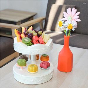 Bakeware Tools 1PC Household Small Rotary Sushi Machine Automatic Rotating Dessert Cake Booth Rack Decoration Toys