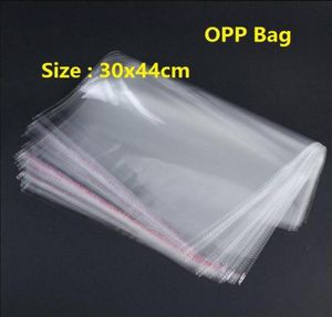 100 st transparent klar stor plastpåse 30x44cm självhäftande tätning plastplast poly påse leksaker kläder förpackning opp261c8308190