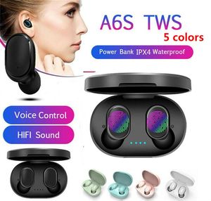 A6S TWS Ear Earphones fone de ouvido Bluetooth 50 True Wireless Headset com microfone para iPhone Xiaomi Huawei Samsung Smart Phones9118494