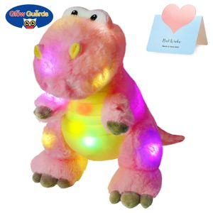 Plush Light - Up toys 33cm Light Dinosaur Plush Toys Stuffed Animal LED Luminous Plush Toy Cute Cartoon Plush Throw Pillow Gift for Children Girls 231212