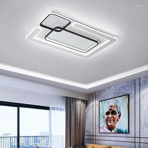 Tavan Işıkları Modern LED Oturma Odası Yatak Odası Luster De Plafond Modernne Fikstür Plafonnier Beyaz Siyah Lamba