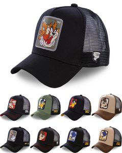 Daffy Coyote Mesh Snapback Taz Road Bunny Baseball Cap Regulowane kobiety mężczyźni anime kreskówka kapelusz kropka 7917988