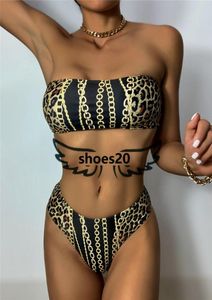 Leopar tüp üst bikinis yastıklı push up women039s mayo açık bandaj plaj tasarımcısı mayo kapalı banyo giymek 8569094
