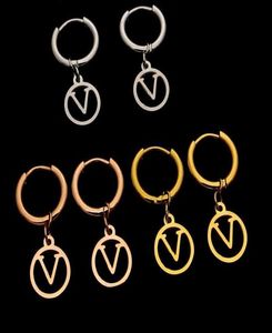 Easy chic designer simple Fashion dangle Classic letter 18K gold rose silver circle Earrings initial Hip Hop Earings for Women Par9534741