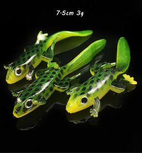 20pieceslot 75cm 3g Elliot Frog Soft Baits Lures 3D Eyes Silicone Fishing Gear F29823102