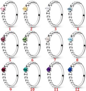 Anéis de casamento femininos 925 prata esterlina coleção de dezembro anéis cor empilhada zircão ajuste p estilo joias senhora aniversário presente de noivado com caixa original7126897