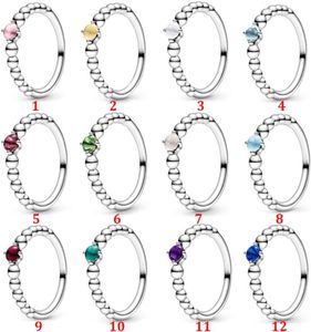 Fedi nuziali da donna In argento sterling 925 Collezione dicembre Anelli Colore impilati Zircone Fit Gioielli stile P Lady Regalo di fidanzamento di compleanno con scatola originale7126897