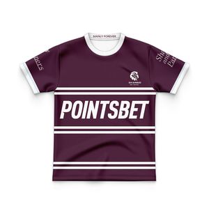 2023 2024 Maglia da rugby per bambini 23 24 Manly Sea Eagles Jersey Ragazzi Ragazze Casa Lontano Jersey da esterno Magliette per bambini