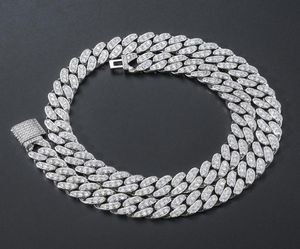 Fashion Hip Hop Necklace Men Designer Bracelet Cuban Link Chain Real Gold Plating Necklaces 1618202224inch Rapper Diamond Chai9097486
